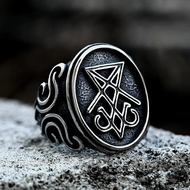 Vintage Lucifer Satan Signet Ring