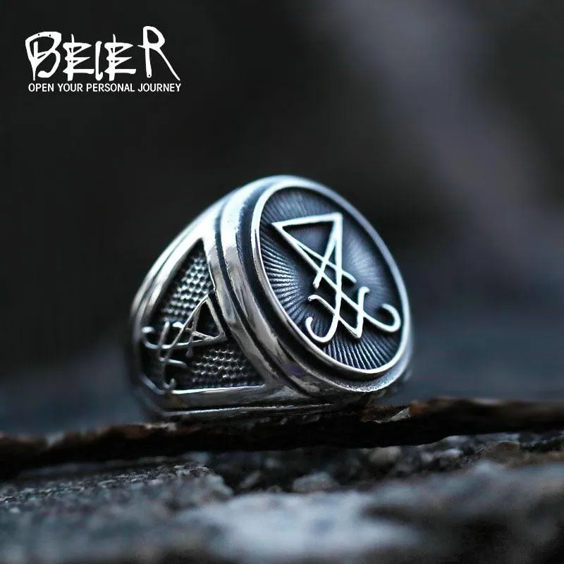 Vintage Lucifer Satan Signet Ring