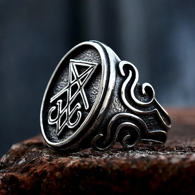 Vintage Lucifer Satan Signet Ring