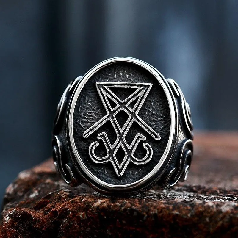 Vintage Lucifer Satan Signet Ring