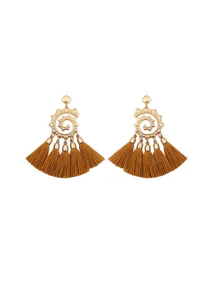 Vintage Snail Pattern Tassel Earrings