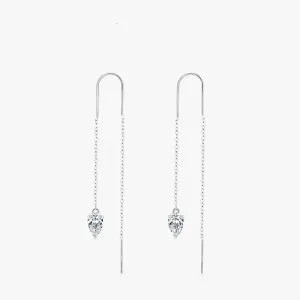 Water Drop Tassel Earrings, Sterling Silver