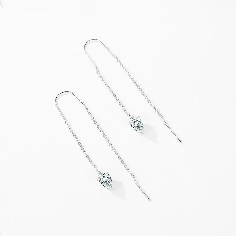 Water Drop Tassel Earrings, Sterling Silver