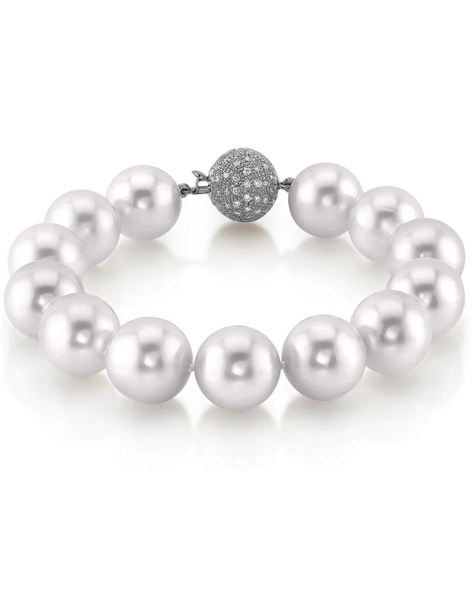 White South Sea White Pearl Bracelet, 12.0-13.0mm - AAA/AAAA Quality