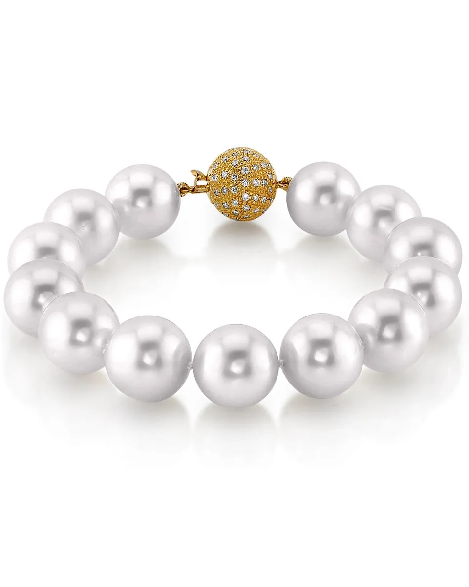 White South Sea White Pearl Bracelet, 12.0-13.0mm - AAA/AAAA Quality