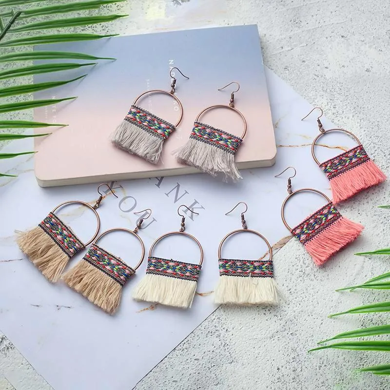 White Tassel Earrings