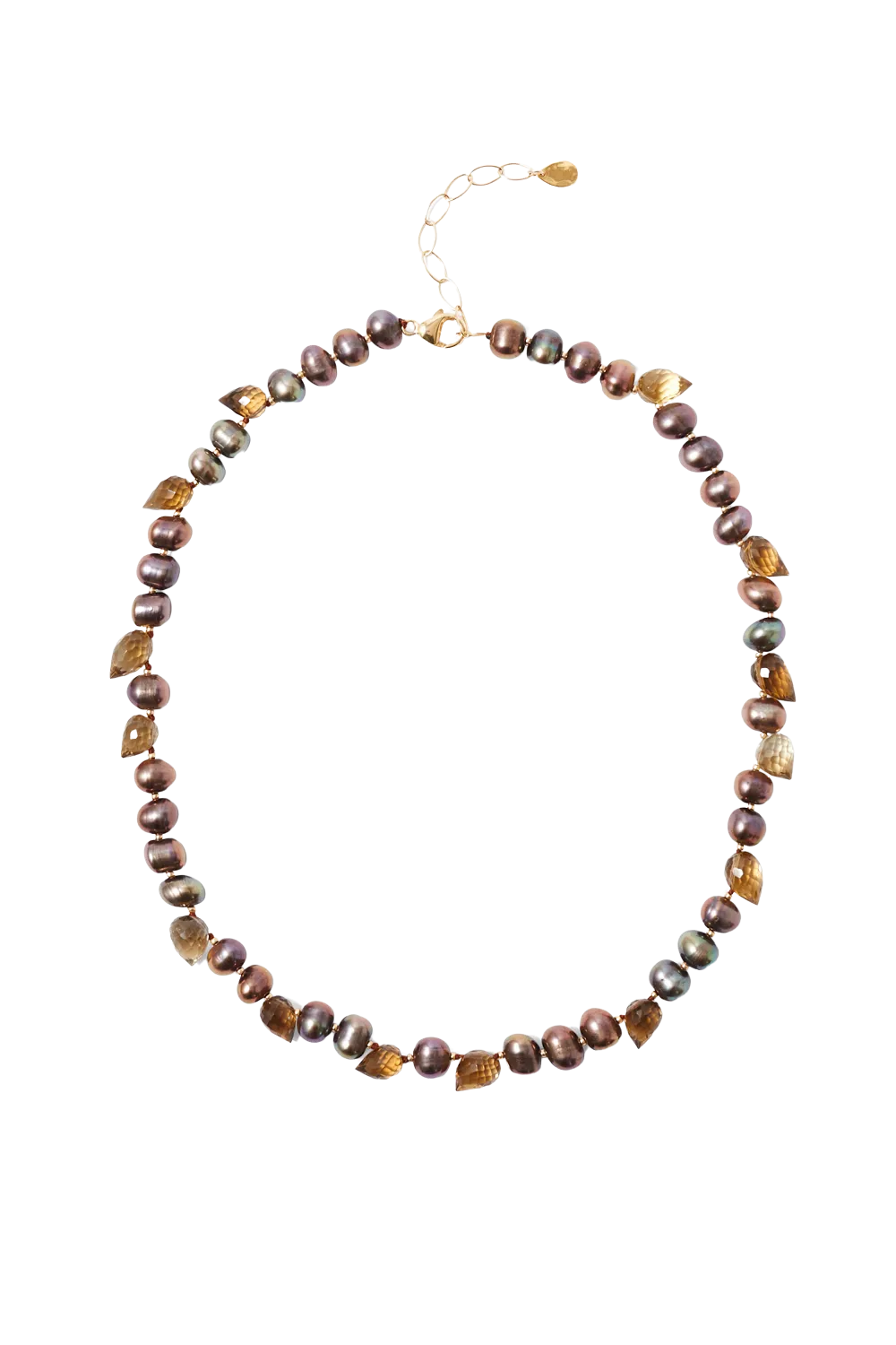 Willa Necklace in Taupe Pearl Mix