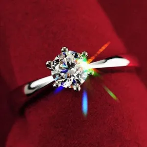Women Clear Zircon Inlaid Wedding Bridal Engagement Party Jewelry Ring Size 6-9 5LLR
