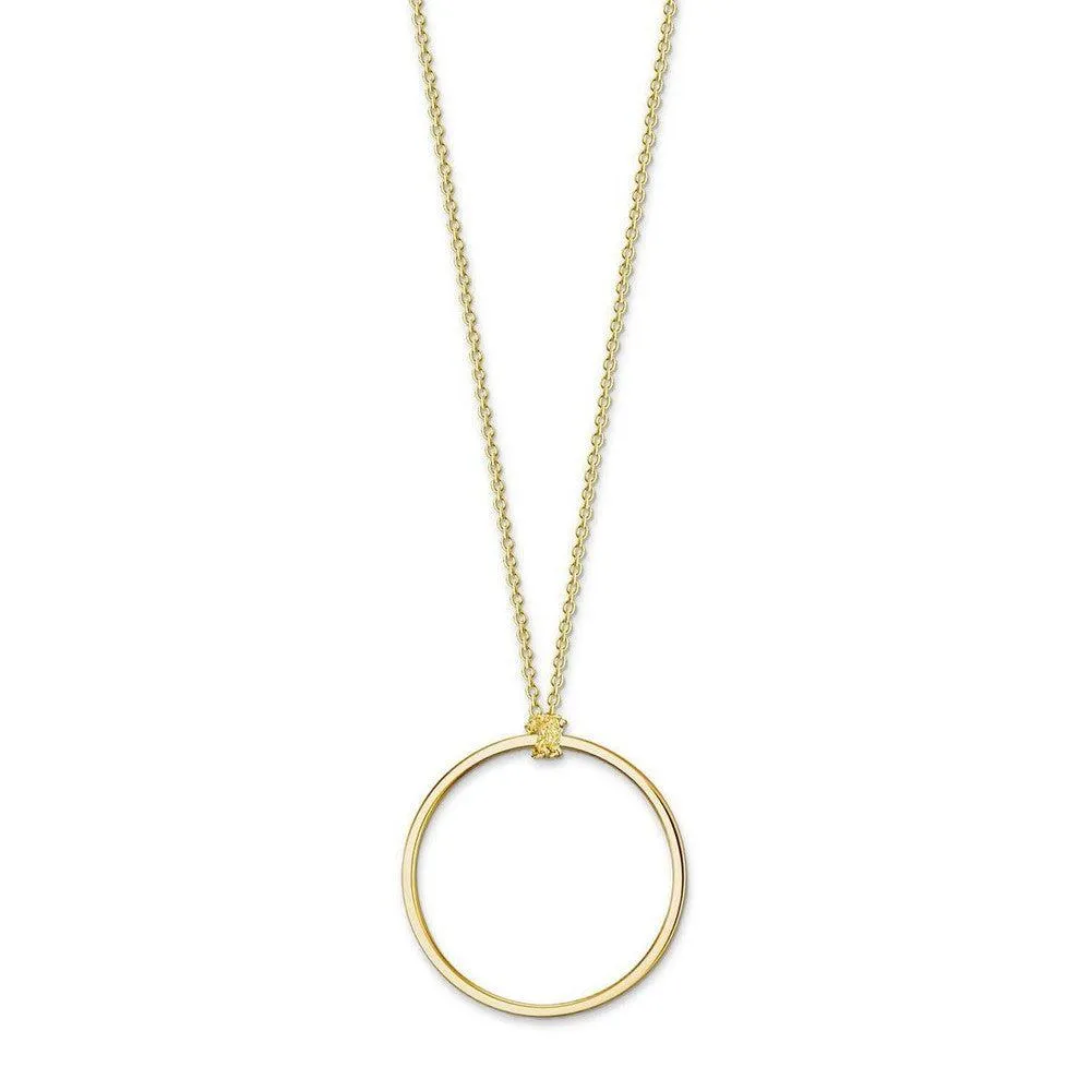 X0252 Charm Carrier Circle Necklace Gold