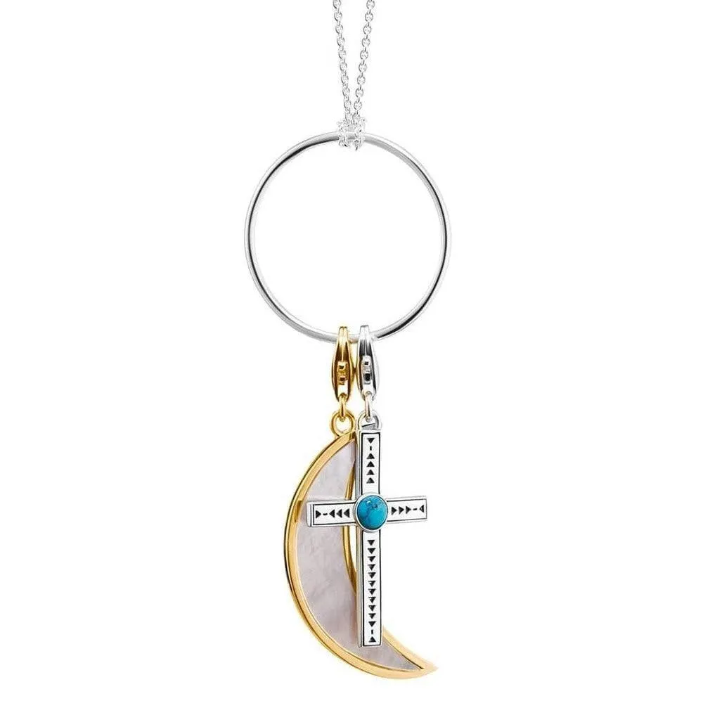 X0252 Charm Carrier Circle Necklace Gold