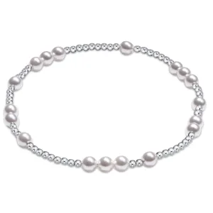 XL ENewton Extends Hope Unwritten Sterling Bracelet 4mm- Pearl