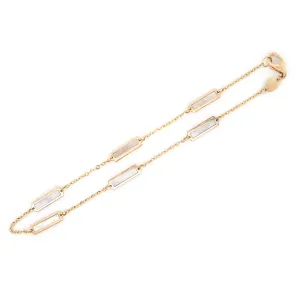 Yellow Gold and Mother of Pearl Inlay Bracelet