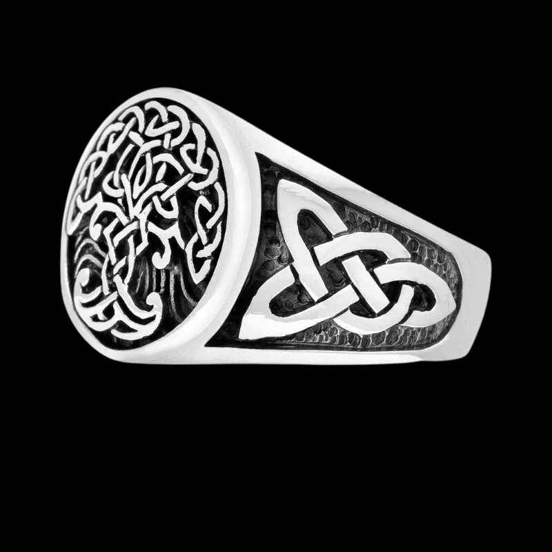 Yggdrasil Silver Signet Ring
