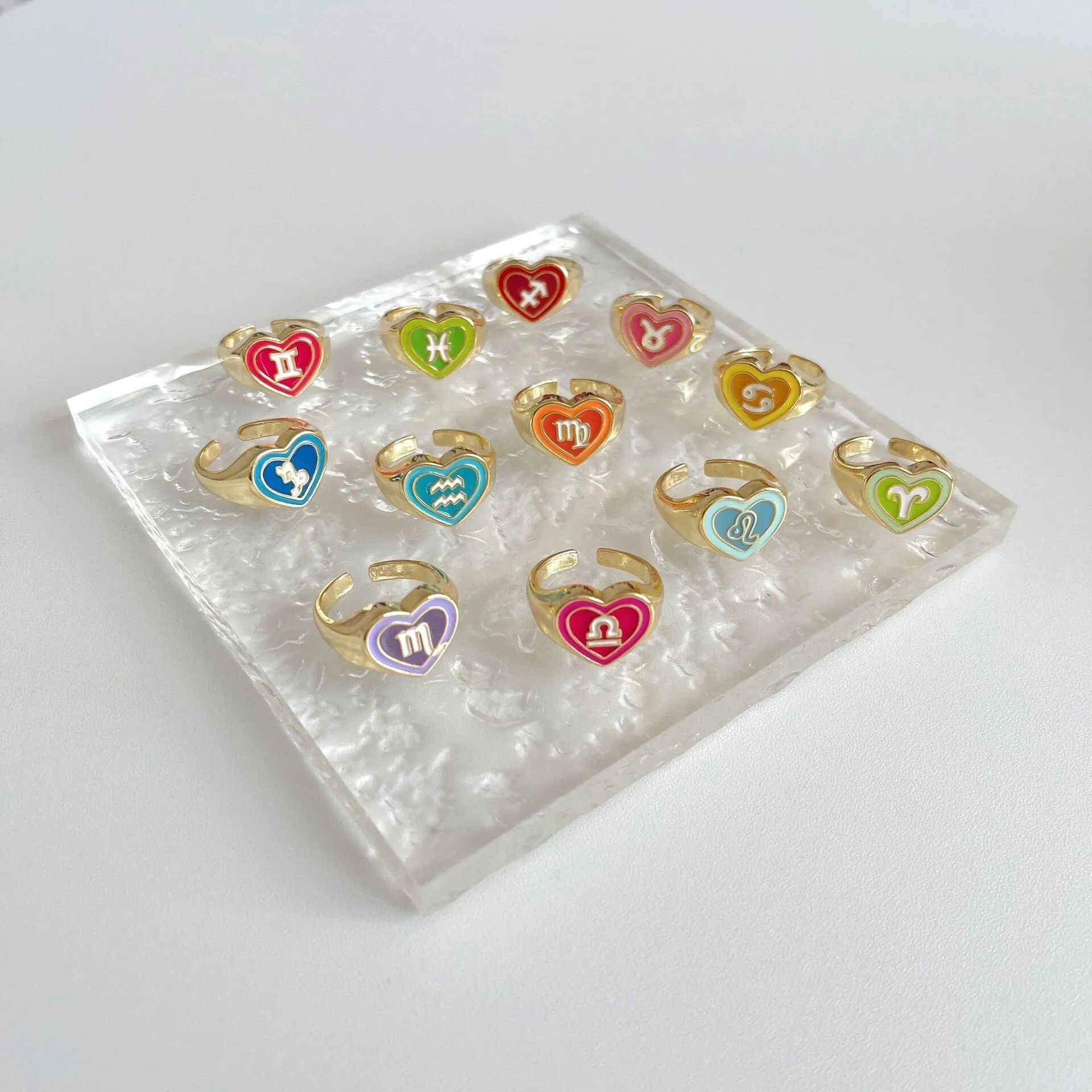Zodiac Sign Horoscope Heart Chunky Ring